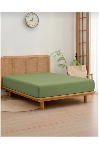 MotoLion ملاءة سرير مطاطية لشخص واحد لون أخضر 100x200 سم