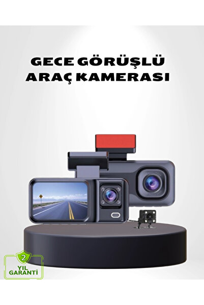 ALFA AKSESUAR 03 Three-Camera Dash Cam 170 °   Wide Angle Full Hd Night Vision
