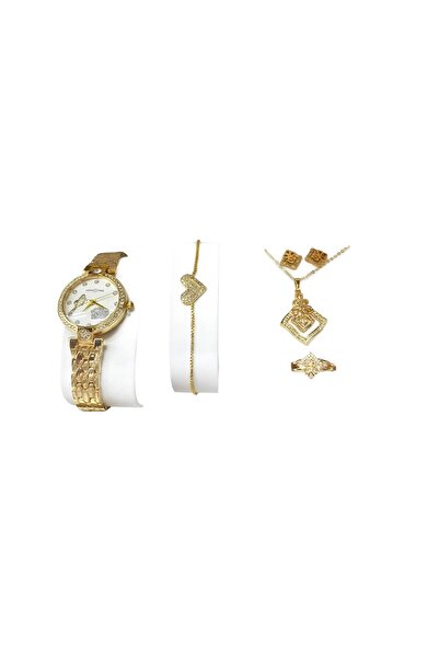Boutique Women's Accessory Set - 5 Gold Pieces with Butterfly and Heart Designs