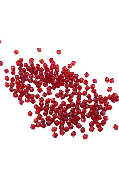 Serhat Aksesuar ve El İşçilik Piramit Akrilik 6 mm Şeker Kırmızı Boncuk Akses...