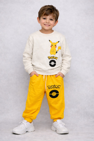 ÖZNUR Pokémon Pikachu Erkek Çocuk Eşofman Takımı (2’li Set