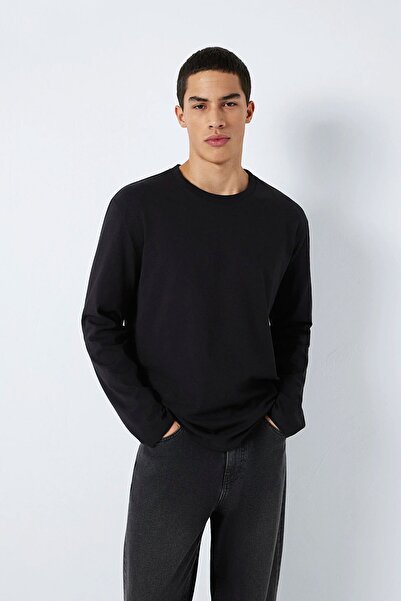 Mavi Long Sleeve Black Basic T-Shirt Loose Fit / Relaxed Fit 0613170-900