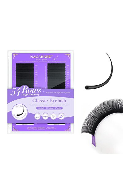 NAGARAKU İpek Kirpik Klasik 54'Lü satır D kvrım Mix 7-15