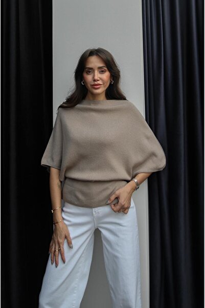 Havoş Mink Bat Sleeve Belted Sweater