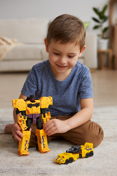 LEAN Robot Tanc cu Arma 2in1 Transformare X-Warrior Yellow