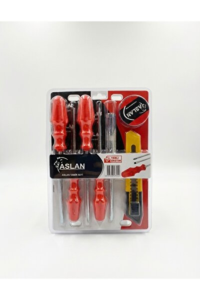 ASLAN EL ALETLERİ Aslan Tamir Seti 7 Parça Tornavida Seti Çok Amaçlı El Aletl...