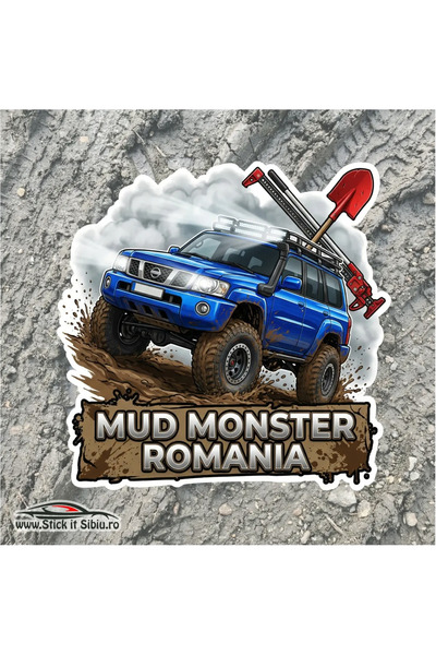 StickITsibiu Sticker 4x4 Mud Monster Romania – Dirt Conqueror 10x10 | Cut Out...