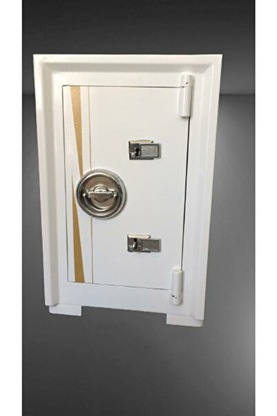 ÖMER FARUK ÇELİK PARA KASALARI Yangına Dayanıklı 65 Cm Beyaz Gold Kadife Döşe...