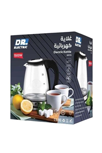 DR.ELECTRIC Dr. Electric Glass Electric Kettle, 1.7L, 1500W, Heat Resistant G...