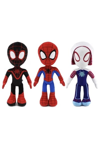 OEM Set of 3 Plush Toys, Spider, Spidey, Miles, Ghost, 28cm