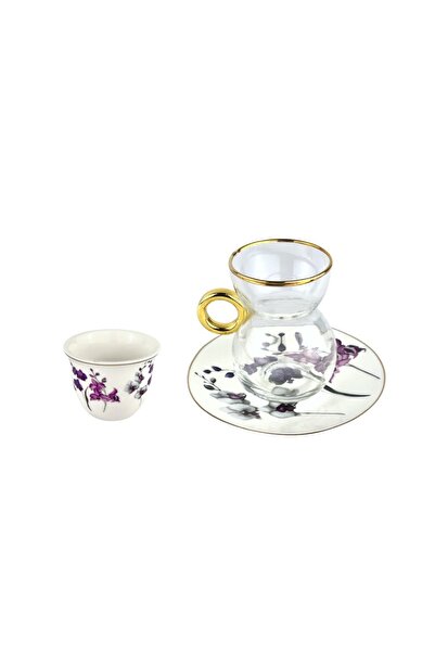 Afaq 18-piece tea set with saucers and coffee cups