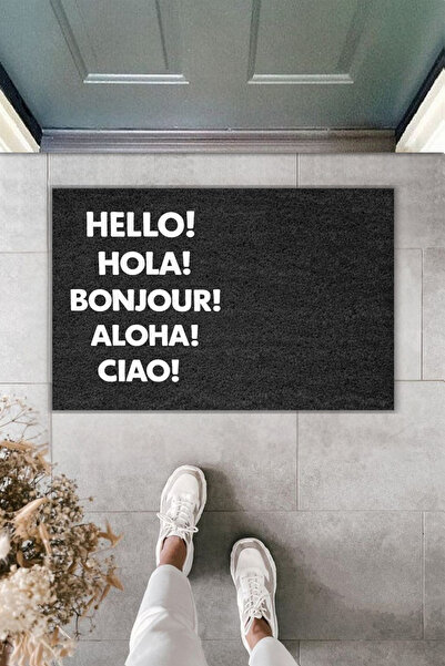 Rugmood سجادة مدخل حديثة بطباعة رقمية - مكتوب عليها 'مرحبًا' بلغات متعددة - س...