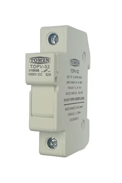 TOMZN Fuse base for photovoltaic panels, 1000VDC, 32A, 1P, 10x38mm, DIN rail ...