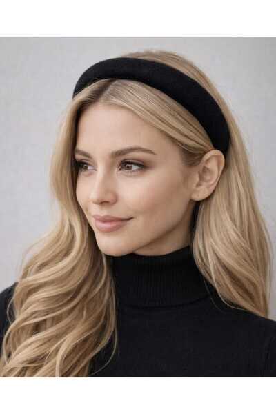 diclecollection Black Padded Velvet Crown Barrette/Curved Velvet Crown Barret...