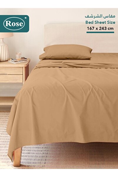 Rose Plain Flat Bed Sheet & Pillowcase Set, High Quality Microfiber, Single T...