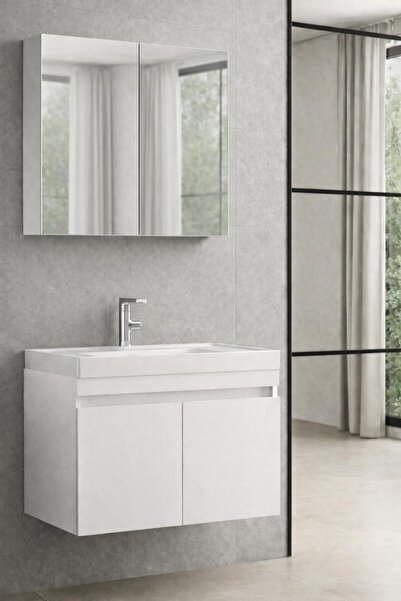 Gold Ban-yom ECO 80 BEYAZ MDF Banyo Mobilyası Seti