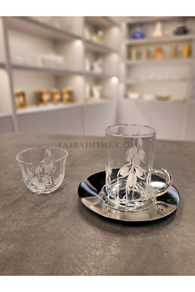 TR 18-piece tea and cup set - Tulip - Silver