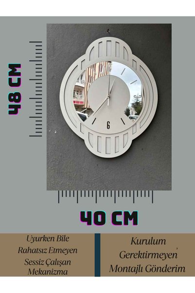 Nixar Desing Aura Ahşap Duvar Saati,Sessiz Akar Mekanizmalı,Ev Hediyesi Modern Tasarım Dekoratif Saat,Wall Clock