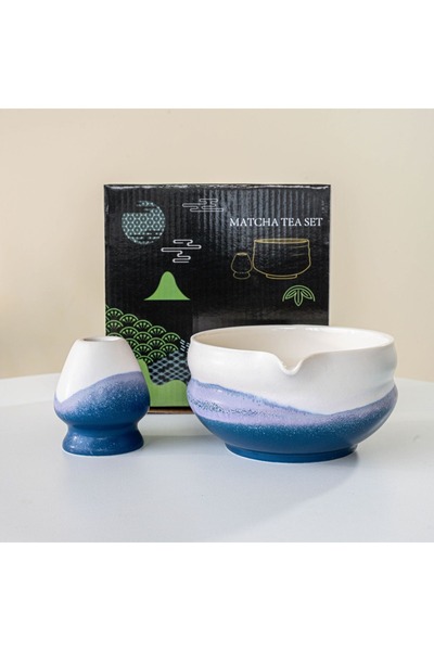 Generic Blue 2pcs Japanese Matcha Tea Set Indoor Beverage Shop Tea-making Too...