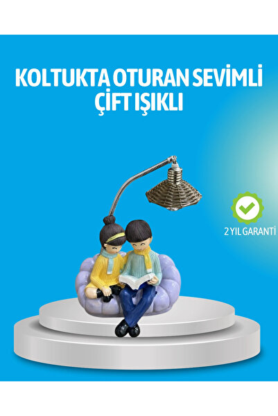 Epilons Romantic Couple Figured Reading Couple Table Lamp Decorative Led Ligh...