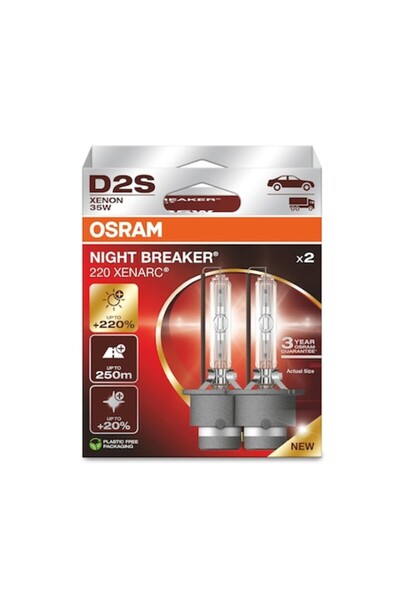 Osram Set de 2 becuri Xenon D2S cu întrerupător de noapte Xenarc 220%