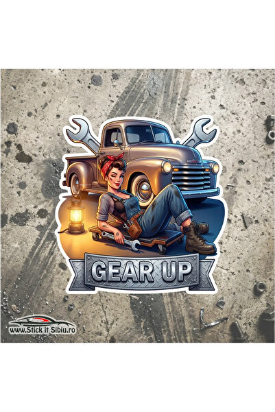 StickITsibiu Gear Up Truck Sticker – Classic Service 10x10 | Cut Out Contour