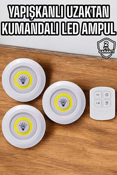 Epilons Mutfak Dolap Altı Işığı Uzaktan Kumandalı Yapışkanlı Kablosuz Pilli