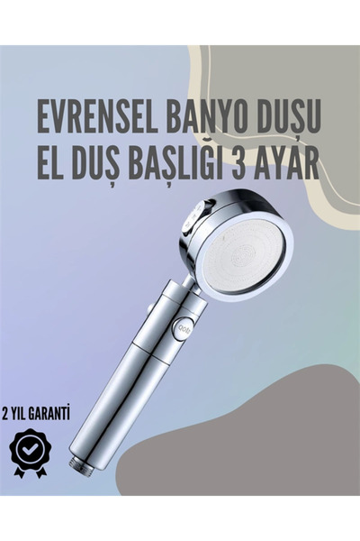 ALFA AKSESUAR 03 Stainless Steel Multifunctional Handheld Shower Head – 3 Mod...