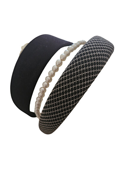 pegu baby collection 3-piece velvet crown, striped filled crown and pearl cro...