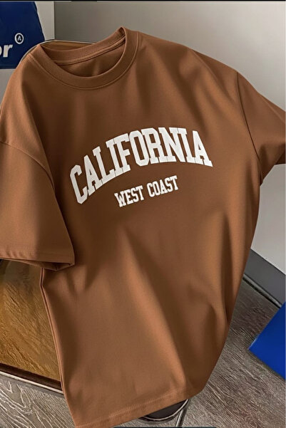 New Shine تي شيرت مطبوع للجنسين من كاليفورنيا ويست كوست