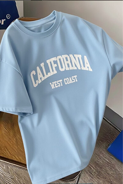 New Shine تي شيرت مطبوع للجنسين من كاليفورنيا ويست كوست