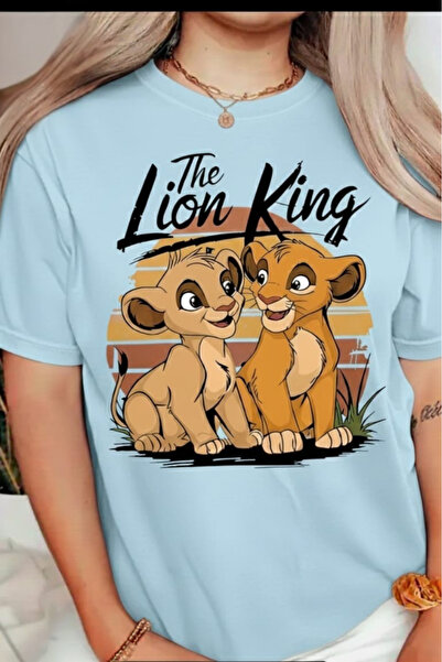 New Shine تي شيرت مطبوع عليه THE LION KING للجنسين