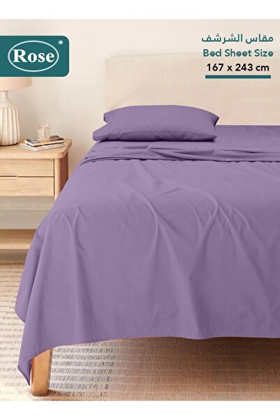 Rose Plain Flat Bed Sheet & Pillowcase Set, High Quality Microfiber, Single T...