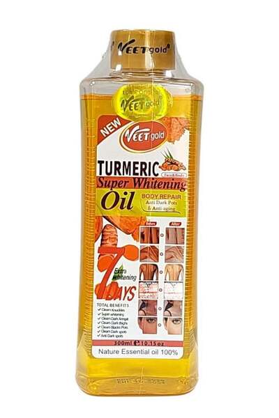 Veet Gold زيت الكركم فيت جولد لإصلاح الجسم وتفتيحه، 300 مل