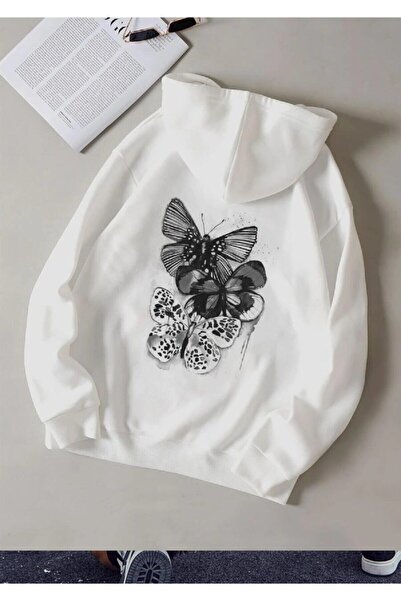 my feminen هوديي للجنسين بتصميم بسيط مطبوع بغطاء رأس جيب قصة فضفاضة سويت شيرت...