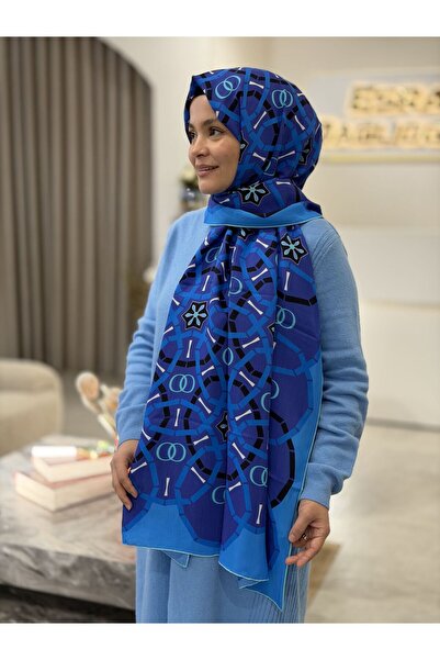 Imannoor FLOŞ VİSKON ŞAL LACİVERT