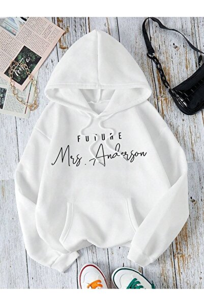 my feminen هوديي للجنسين بتصميم بسيط مطبوع بغطاء رأس جيب قصة فضفاضة سويت شيرت...