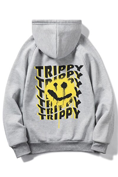 my feminen هوديي للجنسين بتصميم بسيط مطبوع بغطاء رأس جيب قصة فضفاضة سويت شيرت...