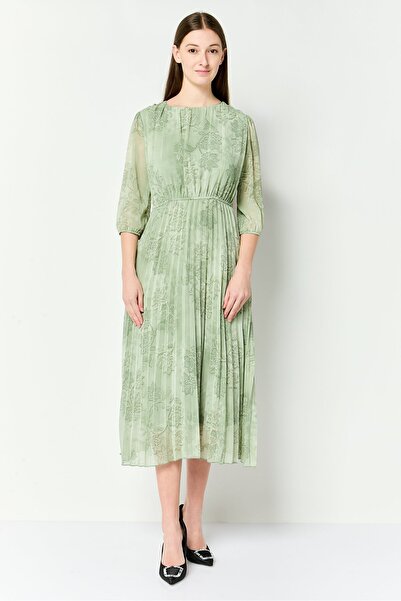 Bebe Women Floral Print Midi Dress, Sage Green