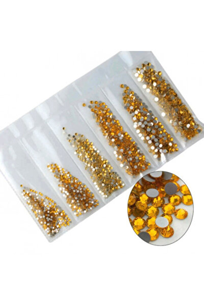 Pink Nails Set cristale Nail Art Auriu Închis