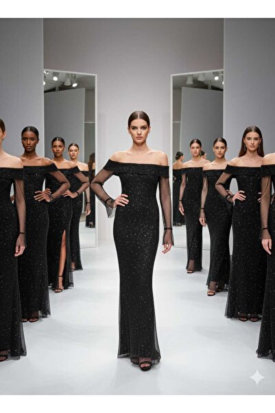 GORI FASHION Elegant dress with a shine