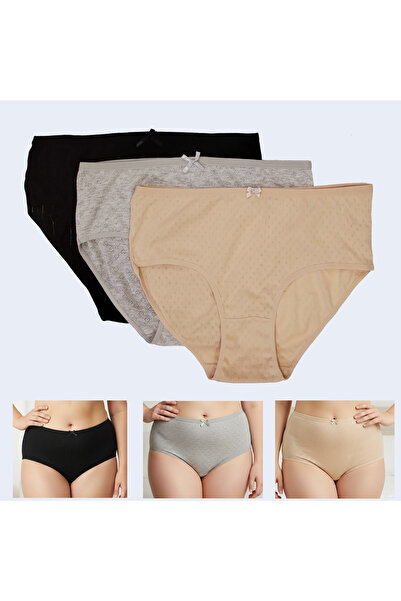 ROSE LİNGERİE 3-pack of super soft, perforated cotton underwear with various ...