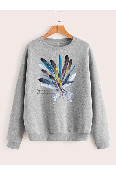 my feminen هوديي للجنسين بتصميم بسيط مطبوع بغطاء رأس جيب قصة فضفاضة سويت شيرت...