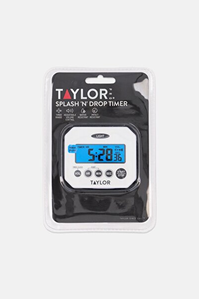 Taylor Pro Splash N Drop Digital Timer With Volume Settings, White