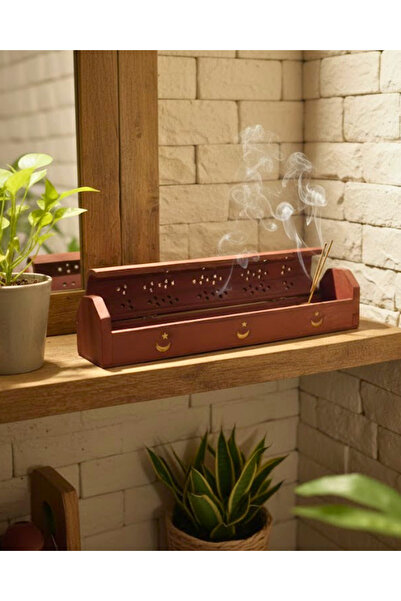 SUFİ TESBİH VE ESANS Ahşap Tütsülük Ve Saklama Kutusu - Pirinç Kakmalı Otanti...