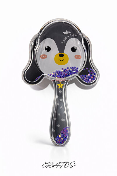 ERATOS Çocuk Saç Tarağı 10x15 cm Tekli Renkli Simli Tarak Özel Kutulu