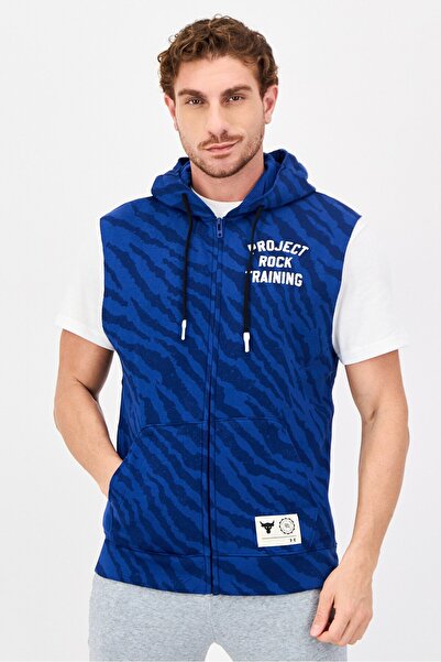 Under Armour x Dwayne Johnson Men Loose Fit Sleeveless Training Hoodie, Navy