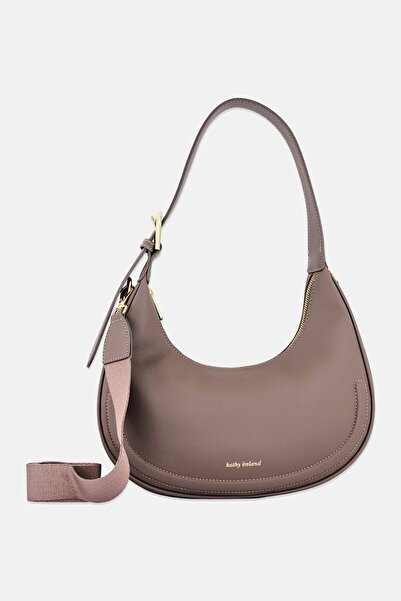 Kathy Ireland Women Brand Logo Shoulder Bag, Taupe