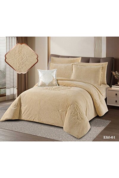 miral طقم مفرش نفر شتوي مخمل فرو 5 قطع حشو كامل بتصميم فريد سرير مقاس 200*120 سم