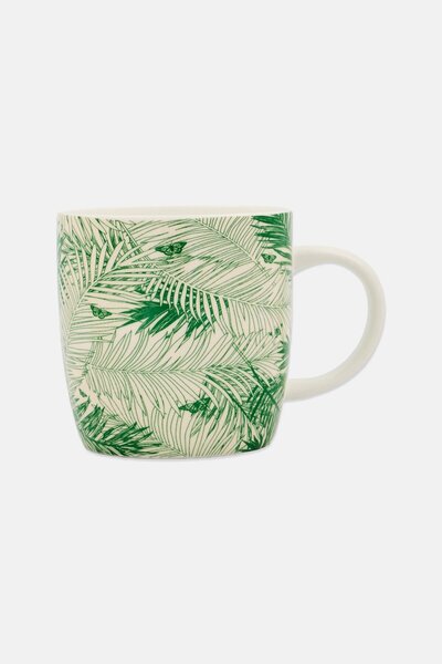 Kitchen Craft Palms Barrel Shaped Mug 425 ml, Multicolor